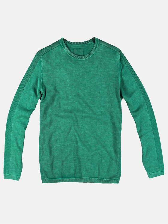 engbers Herren Sportiver Baumwollpullover mit modischem Rundhalsausschnitt Grasgruen 30432