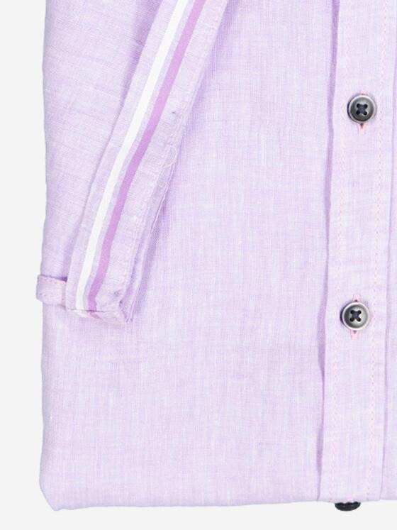 engbers Herren Kurzarm-Hemd aus Leinen Violett 36632