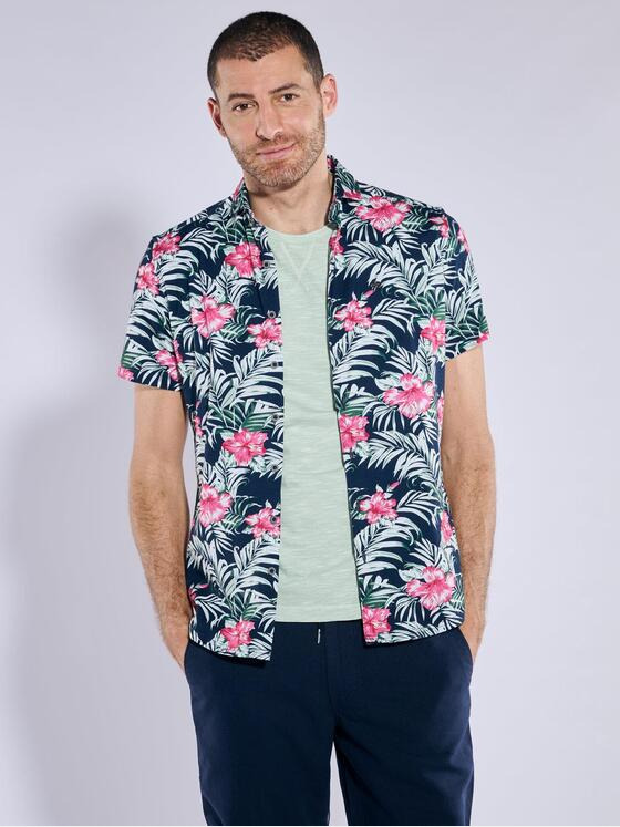 engbers Herren Kurzarm-Hemd aus Jersey Magenta 37097