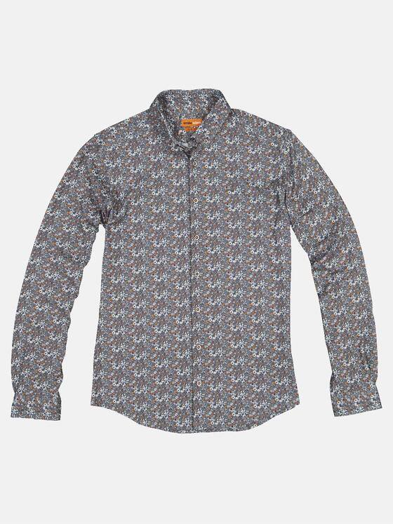 emilio adani Herren Langarm Hemd gemustert Orange 32430