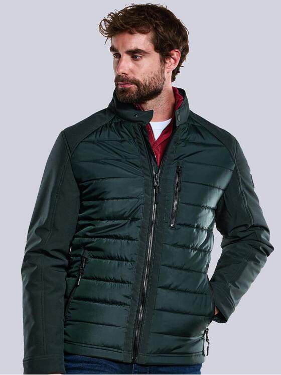 engbers Herren Steppjacke aus Materialmix Grün 33300