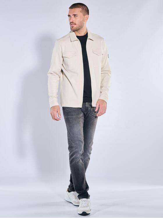 emilio adani Herren Overshirt aus Sweat-Material Beige 40123