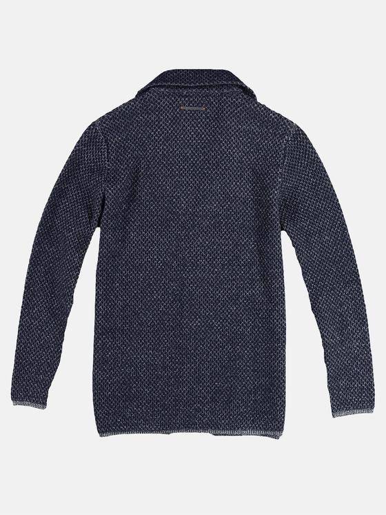 emilio adani Herren Softes struktur-Stricksakko Blau 28922
