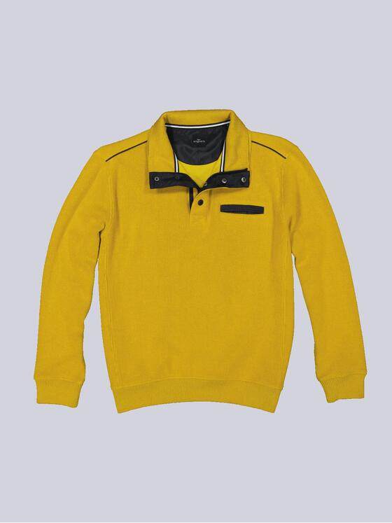 engbers Herren Sweatshirt mit Knopfleiste Gelb 35641