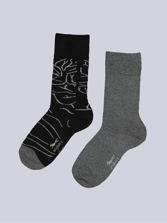 engbers Herren Socke gemustert Schwarz 35982