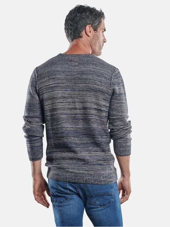 engbers Herren Rundhalspullover mit Strukturwechsel Blau 30569