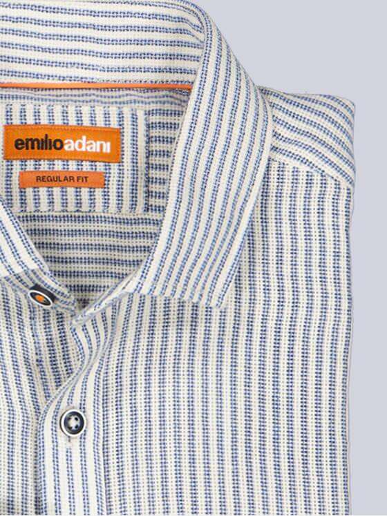 emilio adani Herren Hemd gemustert Brilliantblau 40952