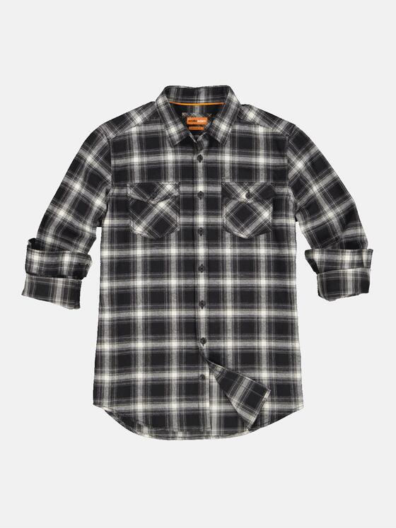 emilio adani Herren Overshirt kariert Schwarz 33671