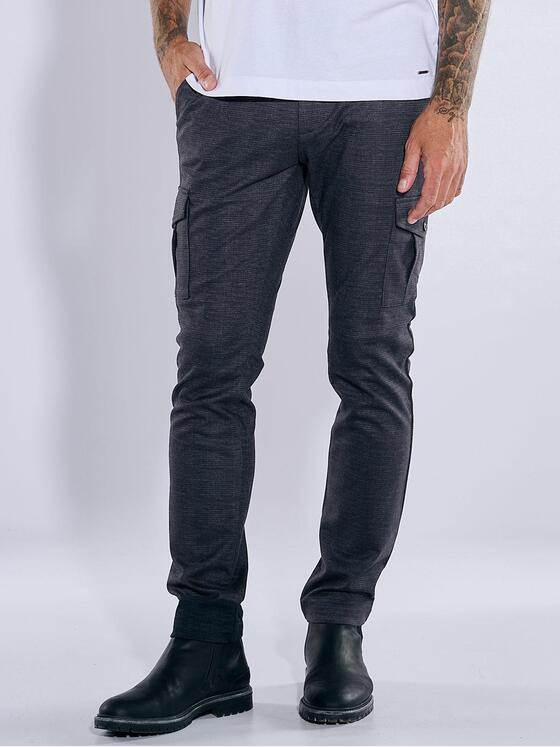 emilio adani Herren Chino-Cargo kariert Blau 37547