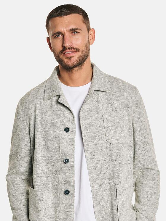 emilio adani Herren Overshirt aus Leinen-Mix Grau 32587