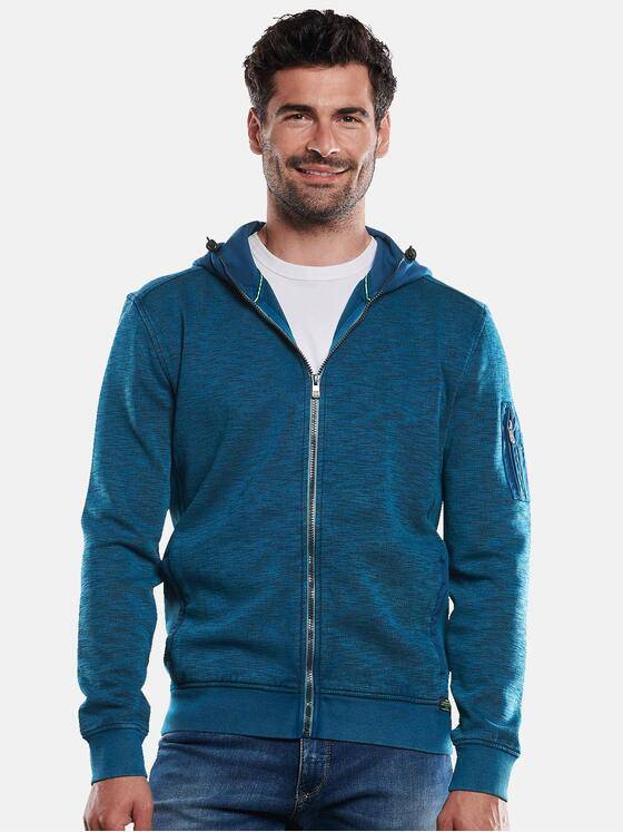 engbers Herren Sweatjacke mit Nylonkapuze Petrolblau 31987