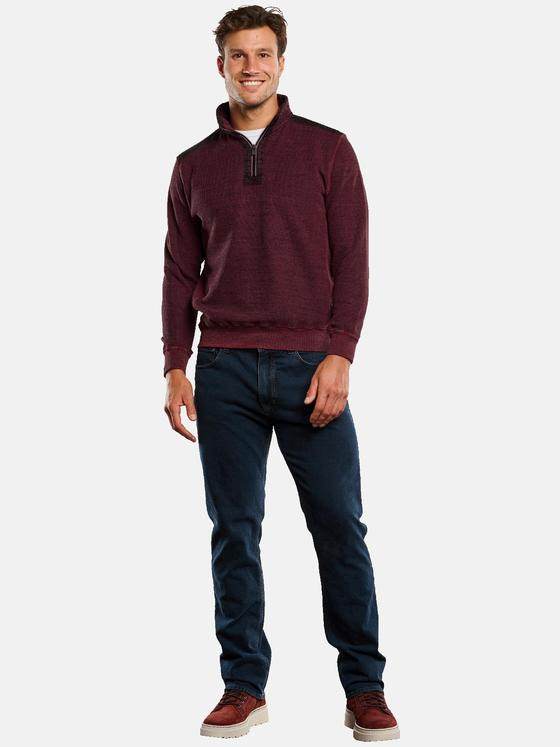 engbers Herren Sweatshirt mit Stehkragen Dunkelrot 33741
