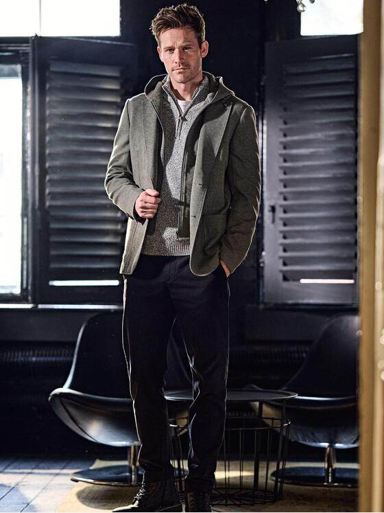 engbers Herren Freizeit-Sakko mit Inlet Oliv 38125