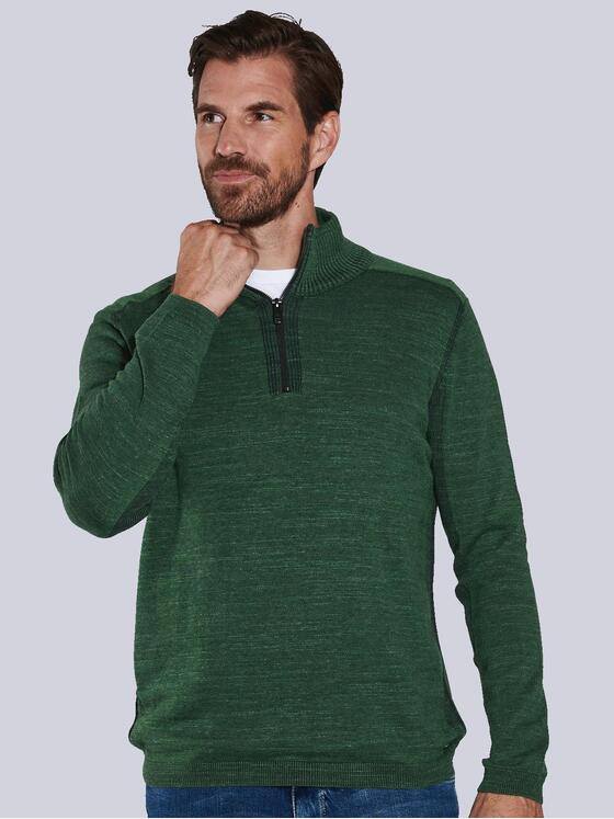 engbers Herren Pullover mit Troyerkragen Grün 35850