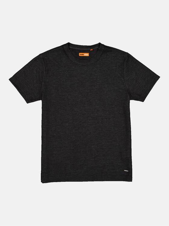 emilio adani Herren T-Shirt uni Schwarz 34489