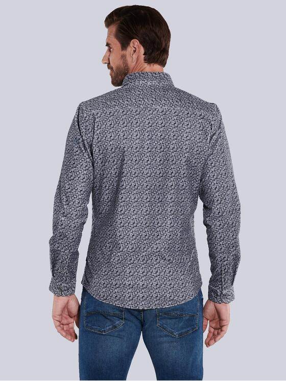 engbers Herren Langarm-Hemd aus Babycord Grau 35539