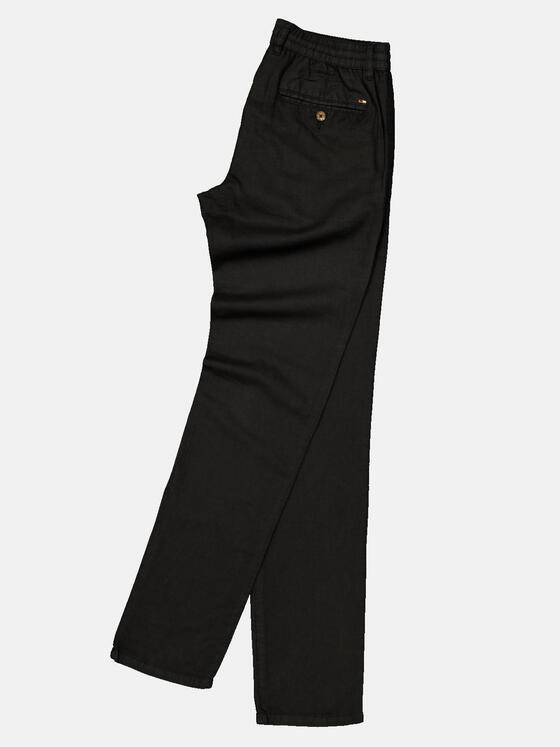 emilio adani Herren Chino mit Leinenanteil Schwarz 34682
