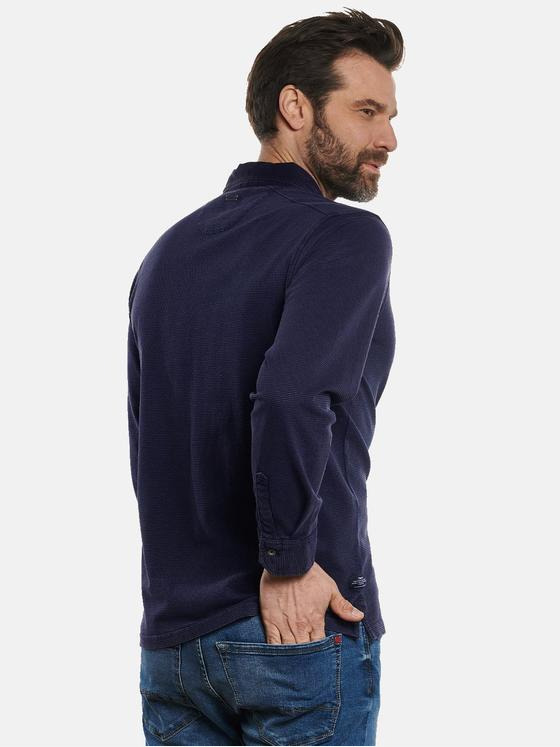 engbers Herren Poloshirt langarm Blau 32786