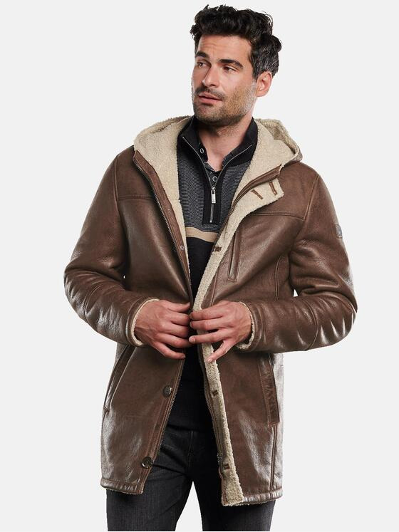 ENGBERS GERMANY Herren Lederparka aus Lammleder Cognac 31861