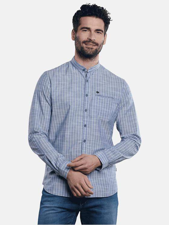 engbers Herren Langarm-Hemd gestreift Brilliantblau 32394