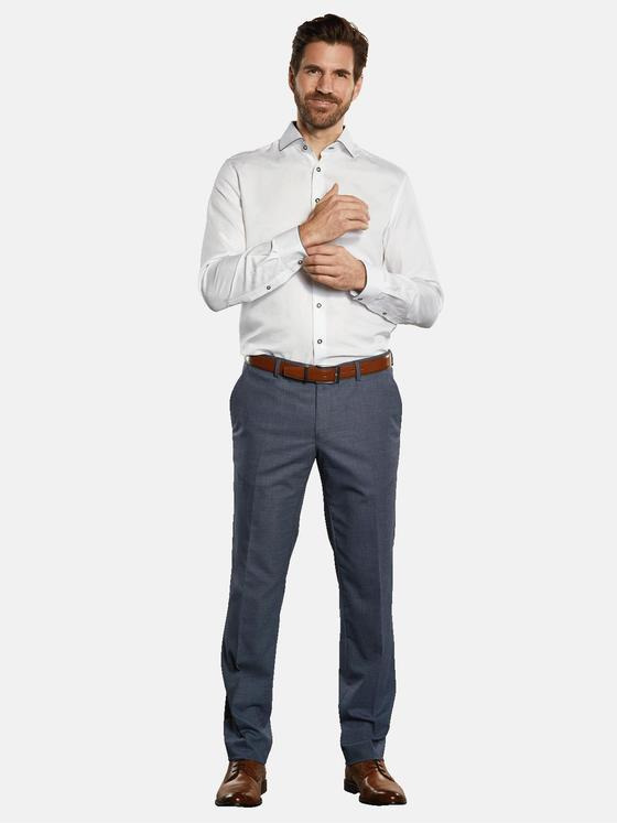 engbers Herren Anzug-Hose strukturiert Mittelblau 34605