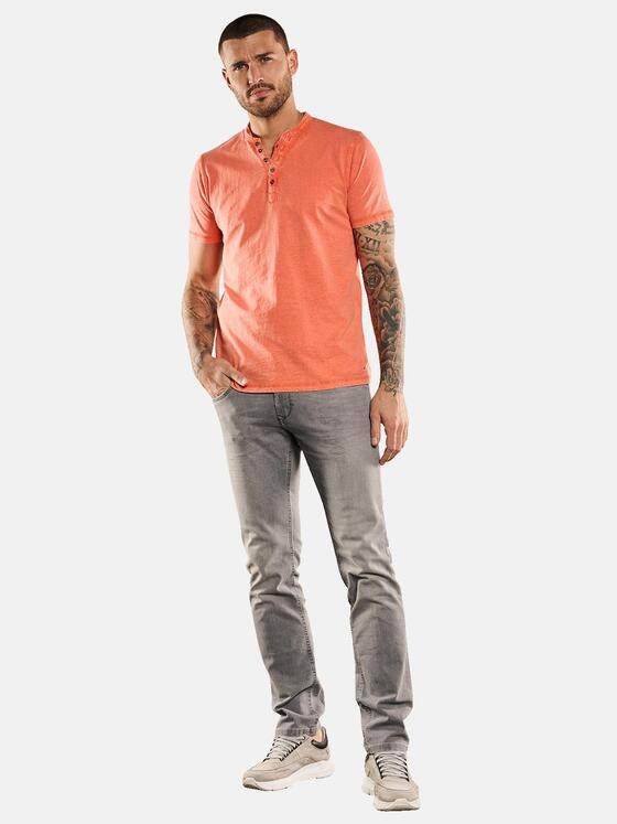 emilio adani Herren Henley-Shirt Orange 33031