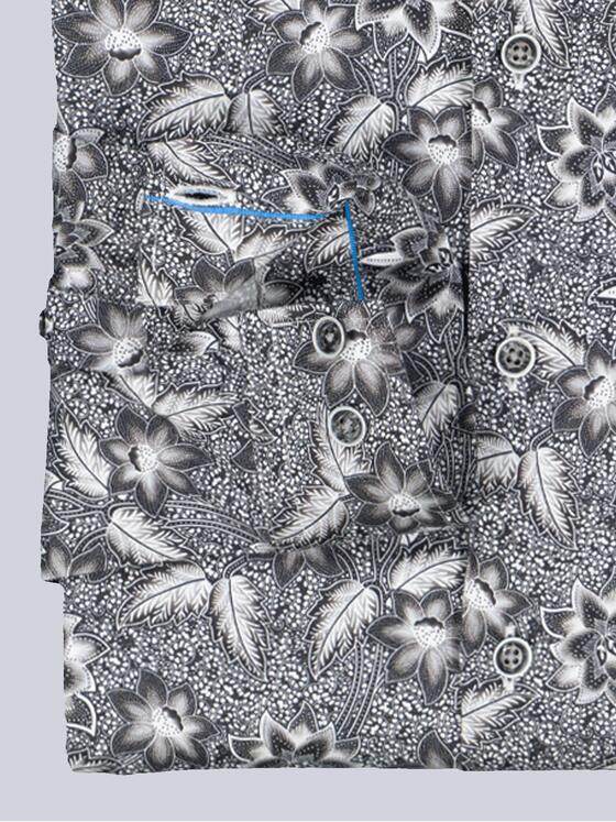 ENGBERS GERMANY Herren Langarm-Hemd in Satin-Warenqualität Schwarzbraun 36605