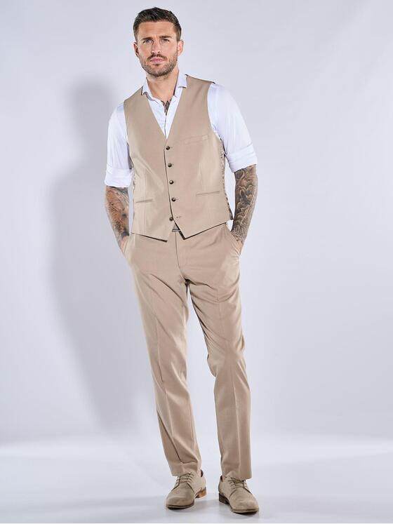 emilio adani Herren Anzug-Weste  slim fit Beige 38459