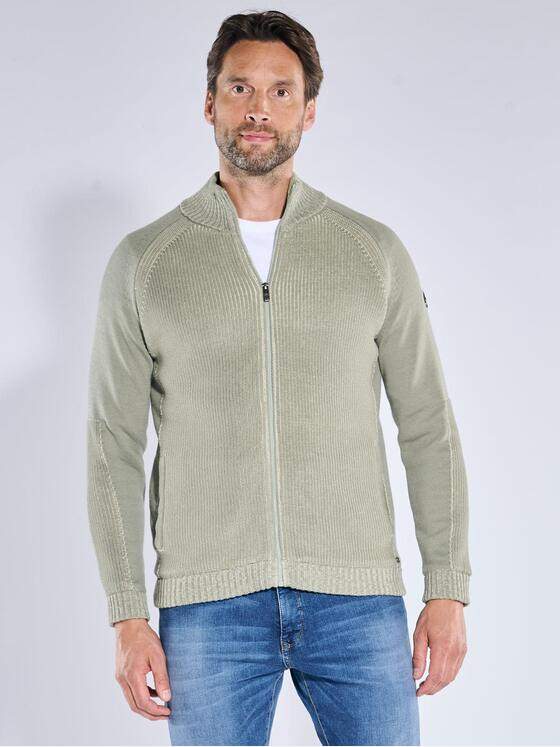engbers Herren Strickjacke mit Innenfutter Hellgruen 39504