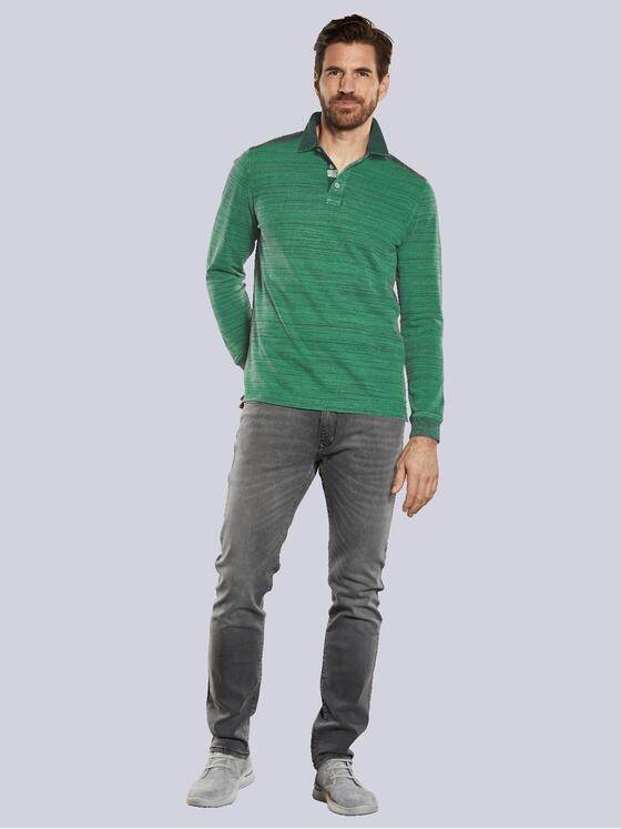 engbers Herren Langarm-Shirt mit Polokragen Grün 34331