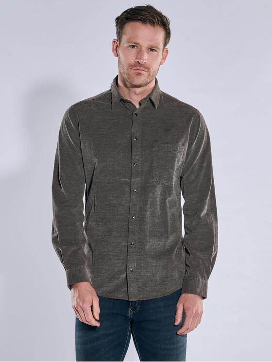 engbers Herren Cordhemd Grau 39444