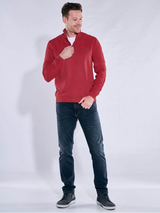 engbers Herren Pullover mit Troyerkragen Feuerrot 38146