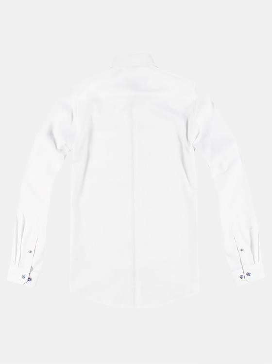 emilio adani Herren Unifarbenes Hemd mit Kontrastdetails Weiß 30544