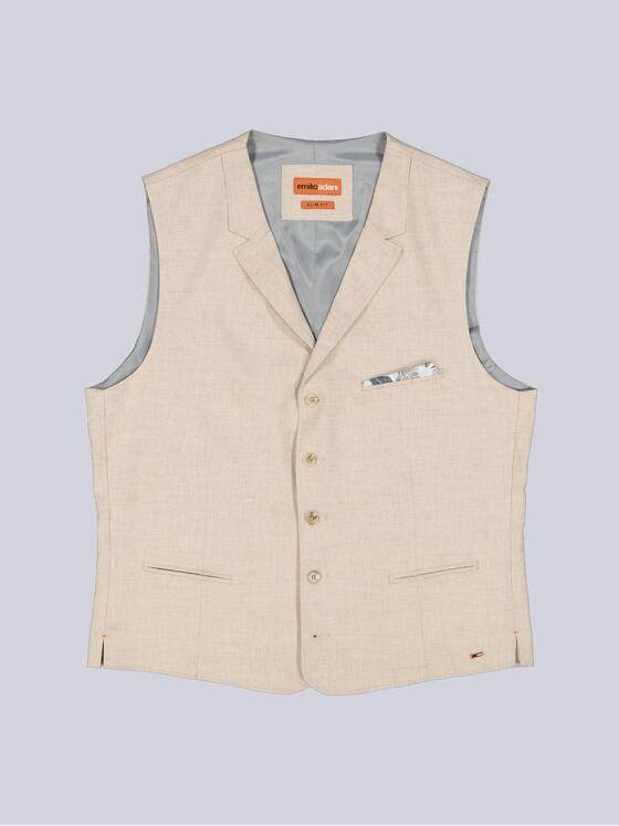 emilio adani Herren Sakko-Weste slim fit Beige 38464