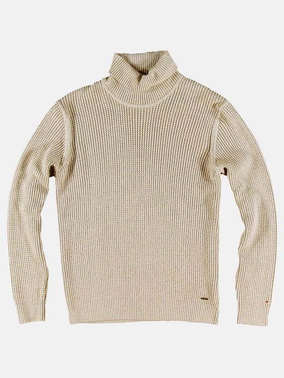 emilio adani Herren Rollkragenpullover grobmaschig Beige 30472