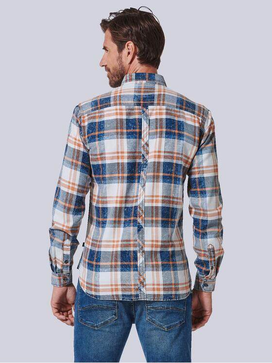 engbers Herren Langarm-Hemd kariert Orange 35328