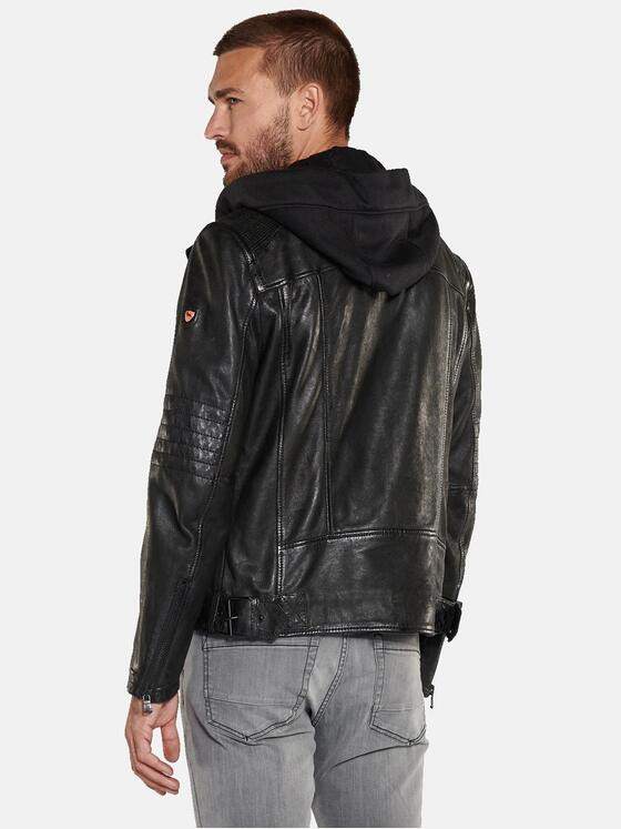 emilio adani Herren Lederjacke Schwarz 36013