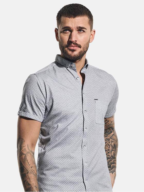 emilio adani Herren Grafik-Print-Hemd Brilliantblau 31329