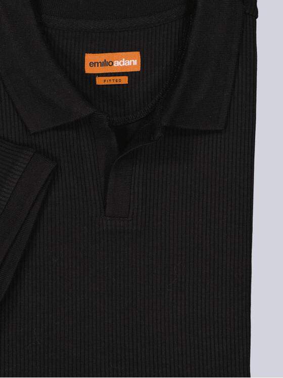 emilio adani Herren Polo-Shirt uni Schwarz 38320