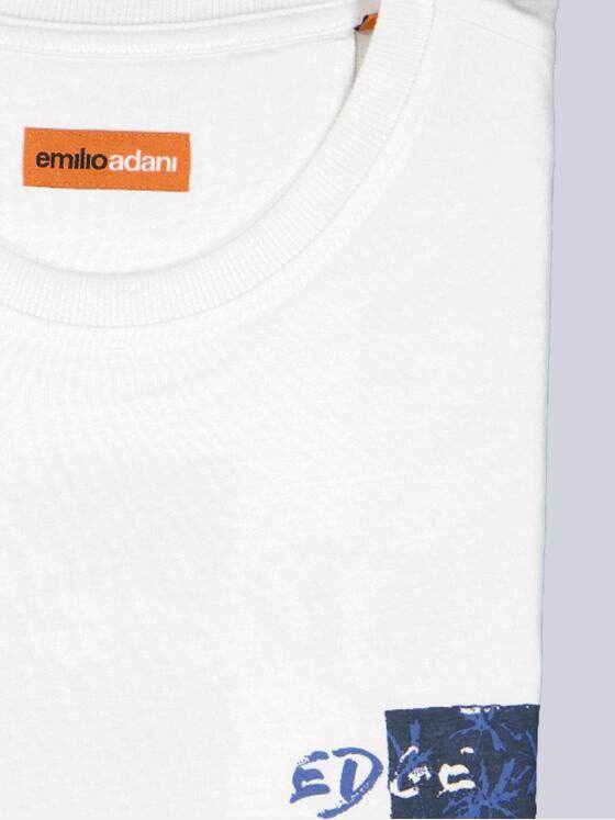 emilio adani Herren T-Shirt uni Weiß 38959