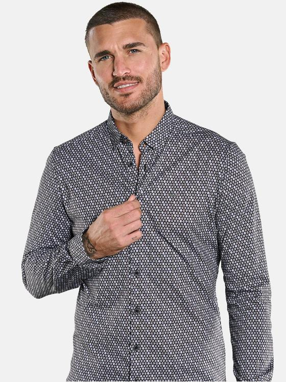 emilio adani Herren Langarm-Hemd aus nachhaltiger Baumwolle Braun 34150