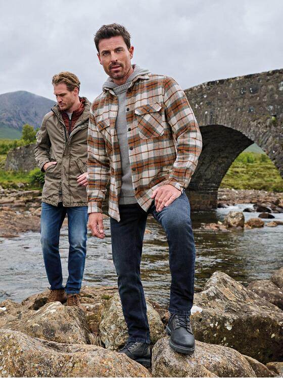 engbers Herren Overshirt kariert Orange 37879