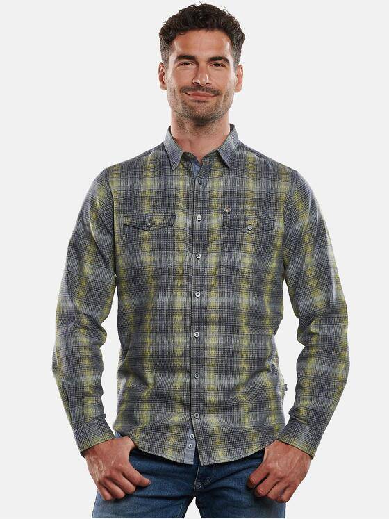 engbers Herren Langarm-Hemd kariert Limonengelb 32267