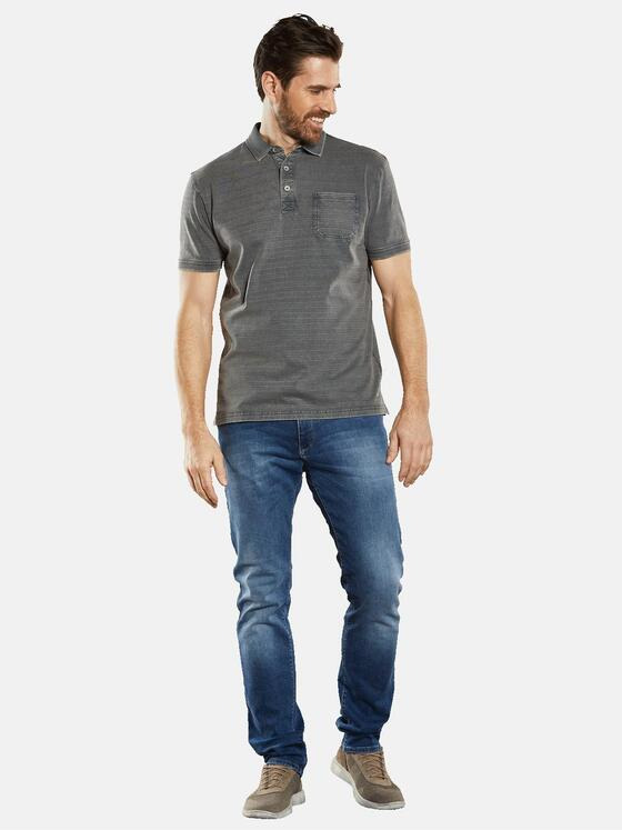 engbers Herren Polo-Shirt gestreift Grau 34529