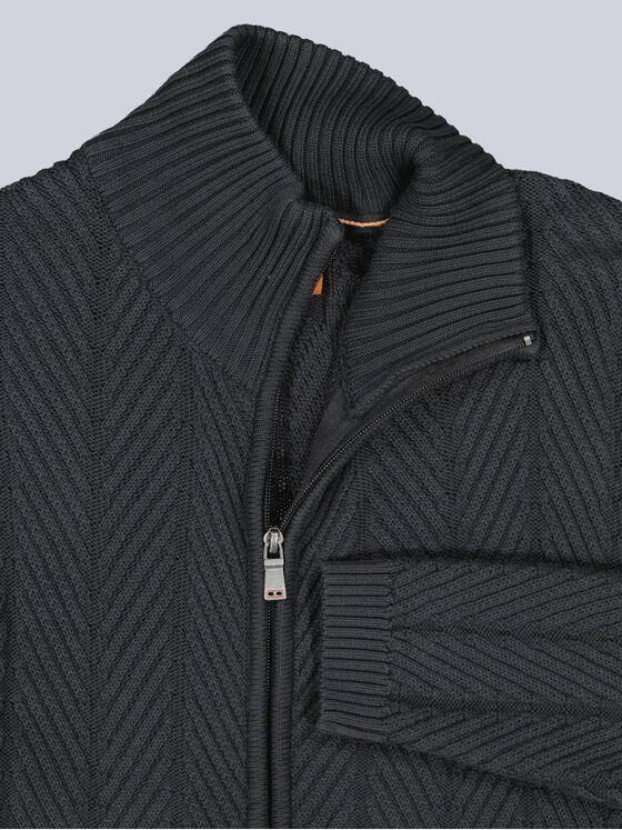 emilio adani Herren Cardigan strukturiert Schwarz 39556