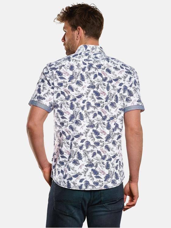 engbers Herren Kurzarm-Hemd mit All-Over-Print Marineblau 33246