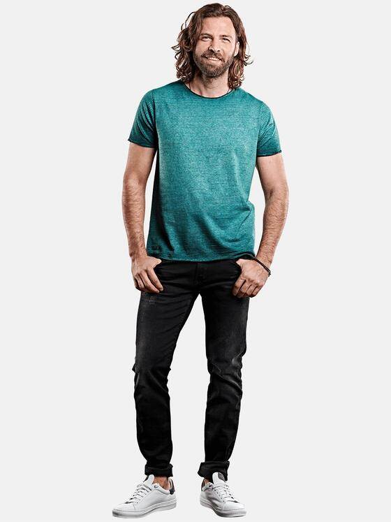 emilio adani Herren T-Shirt mit cooler Waschung Türkis 27979