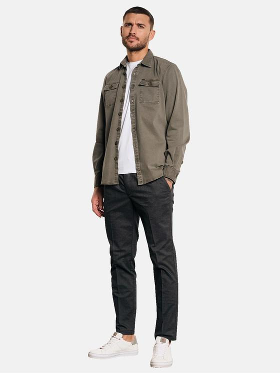 emilio adani Herren Overshirt mit Comfort-Stretch Grün 32617