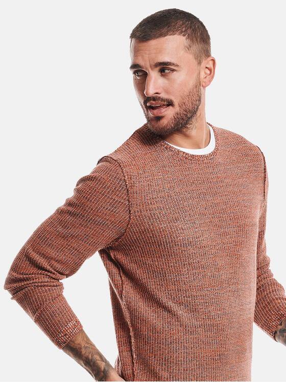 emilio adani Herren Pullover meliert Orange 32437