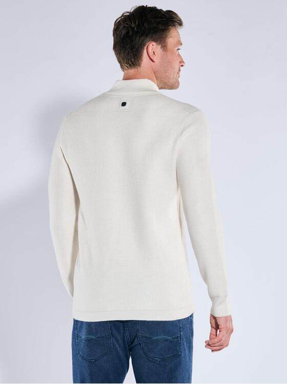 ENGBERS GERMANY Herren Pullover mit Troyerkragen Creme 39622
